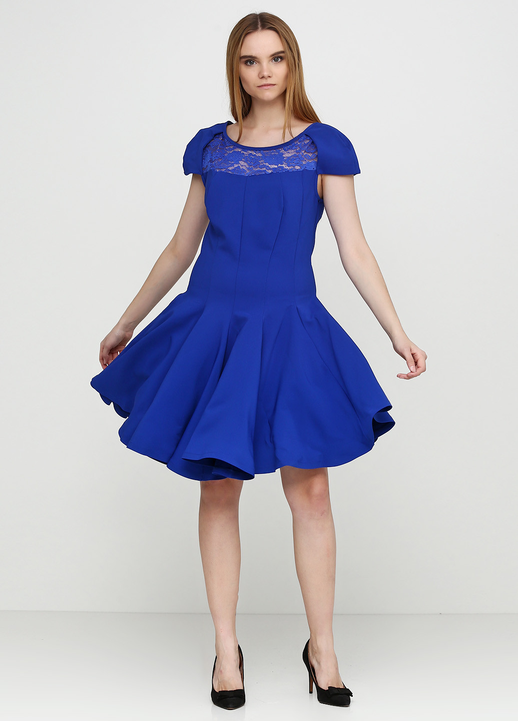 Синее коктейльное платье Sonya Scandal однотонное