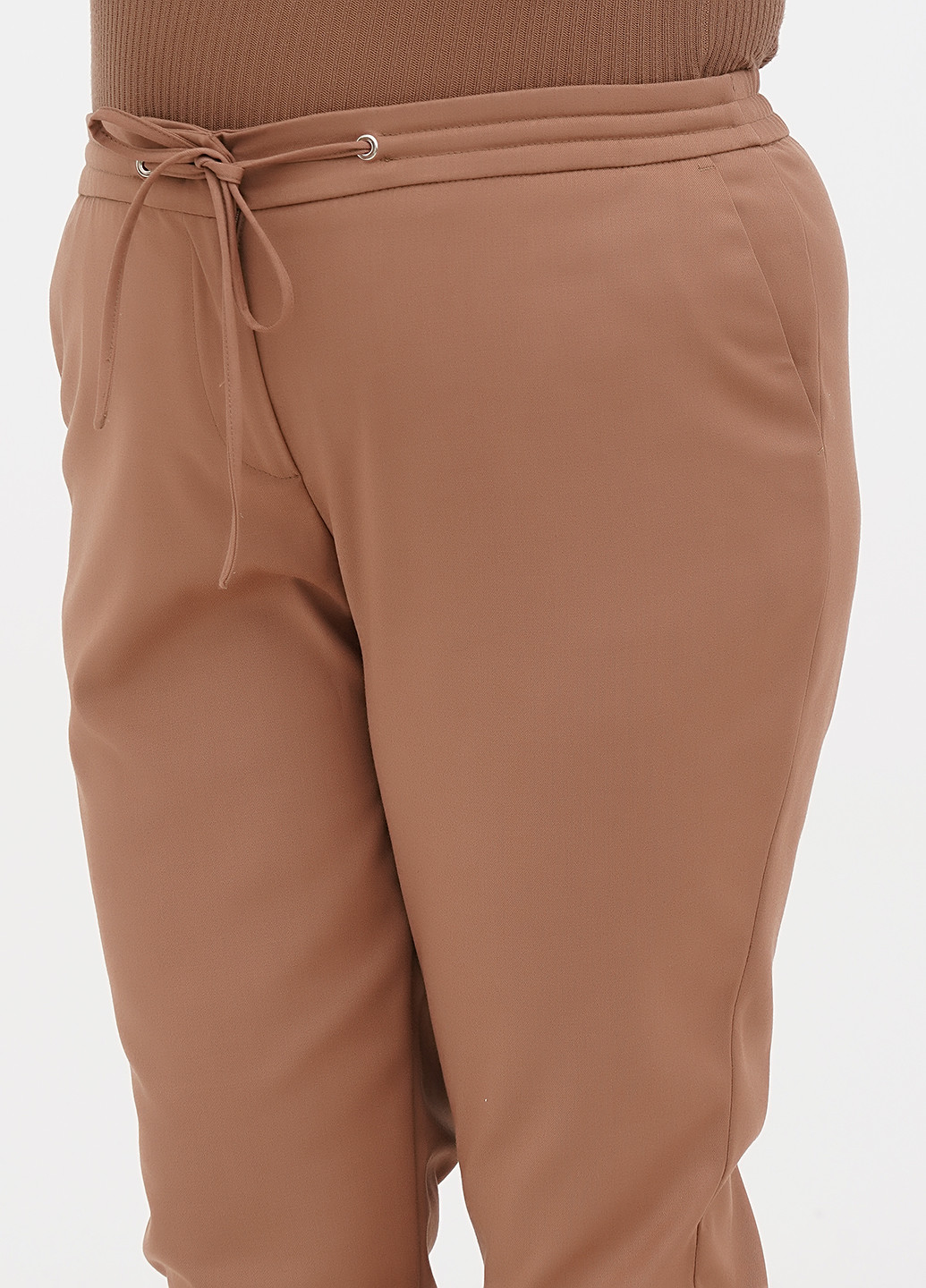 Светло-коричневые кэжуал демисезонные укороченные, зауженные брюки Oltre
