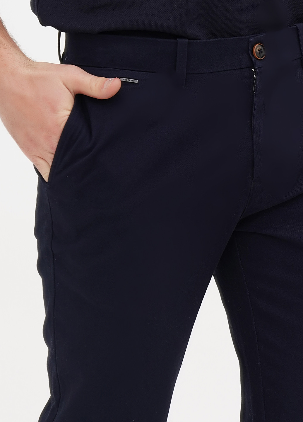 Темно-синие кэжуал демисезонные укороченные, зауженные, чиносы брюки No Brand