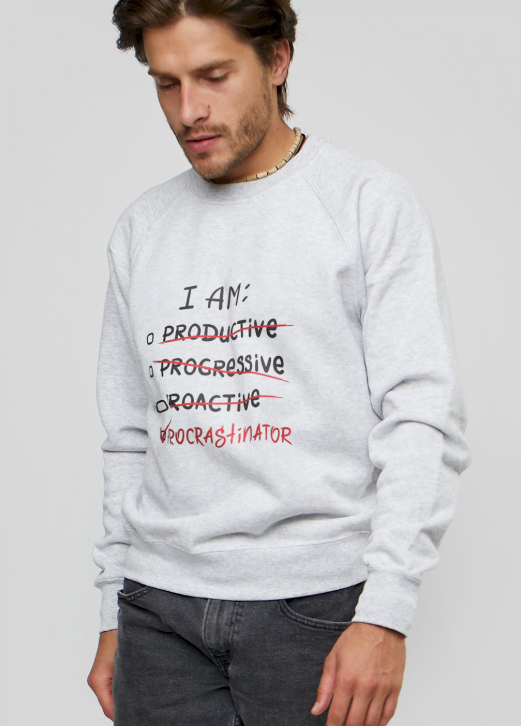 Серый свитшот мужской YAPPI рисунок (250563690)