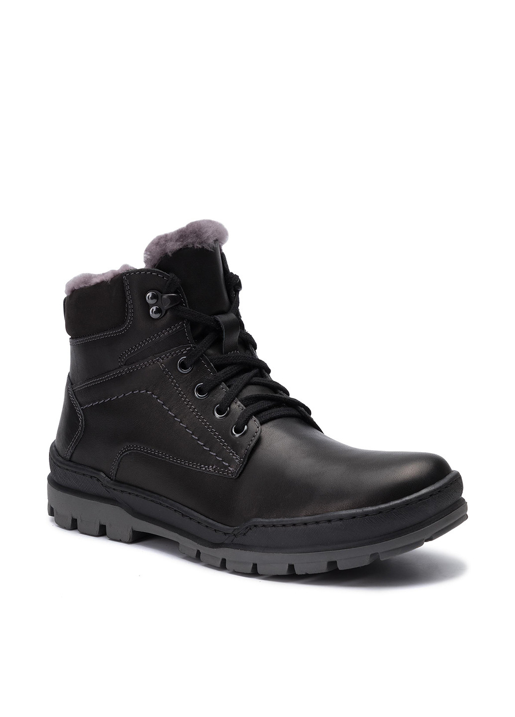 Черные зимние черевики  for men sm-9385 хайкеры Lasocki