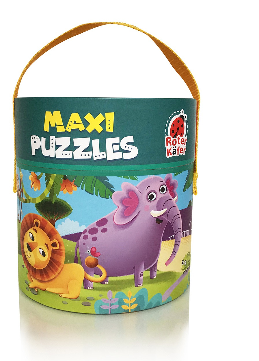 Макси пазлы в тубусе 2 в 1 «Зоопарк» RK1080-02 Roter Kafer (255918003)