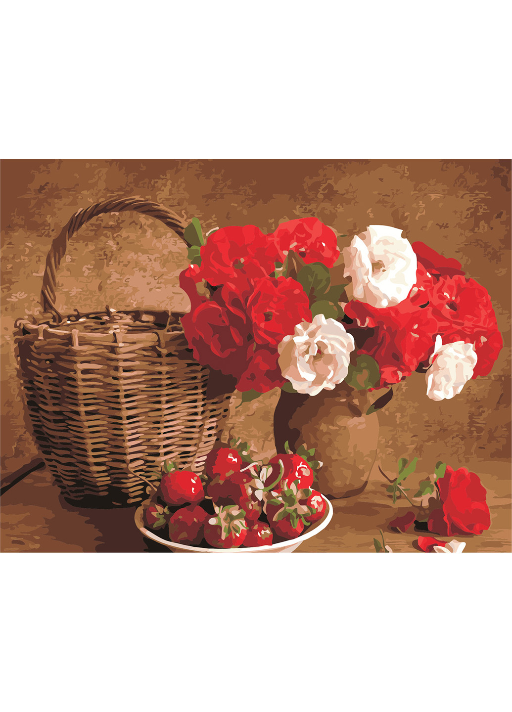 Картина за номерами "Полуниця і квіти" 50х65 см ArtStory (252126989)