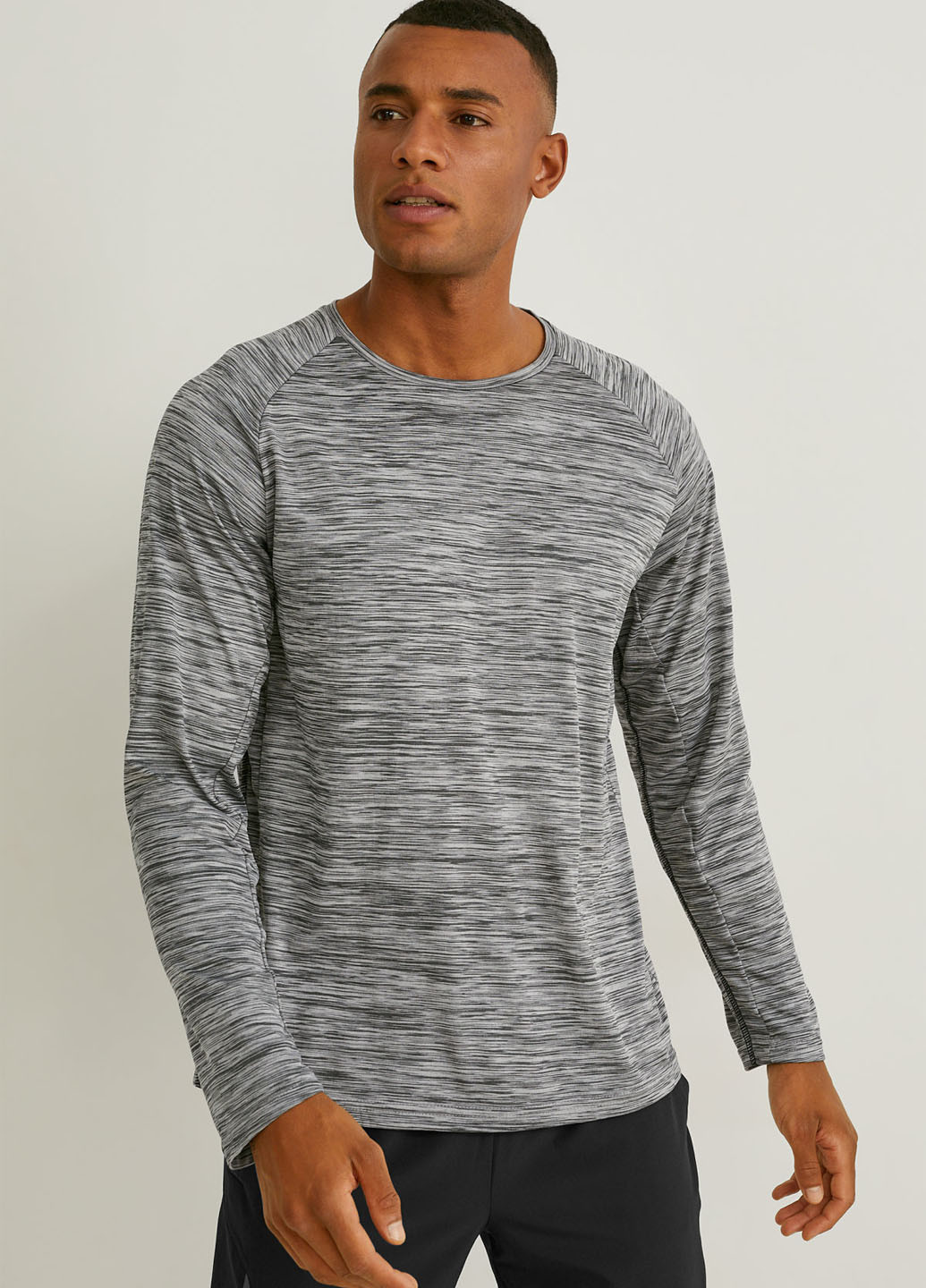 Лонгслів C&A меланж сірий спортивні, кежуали поліестер, трикотаж