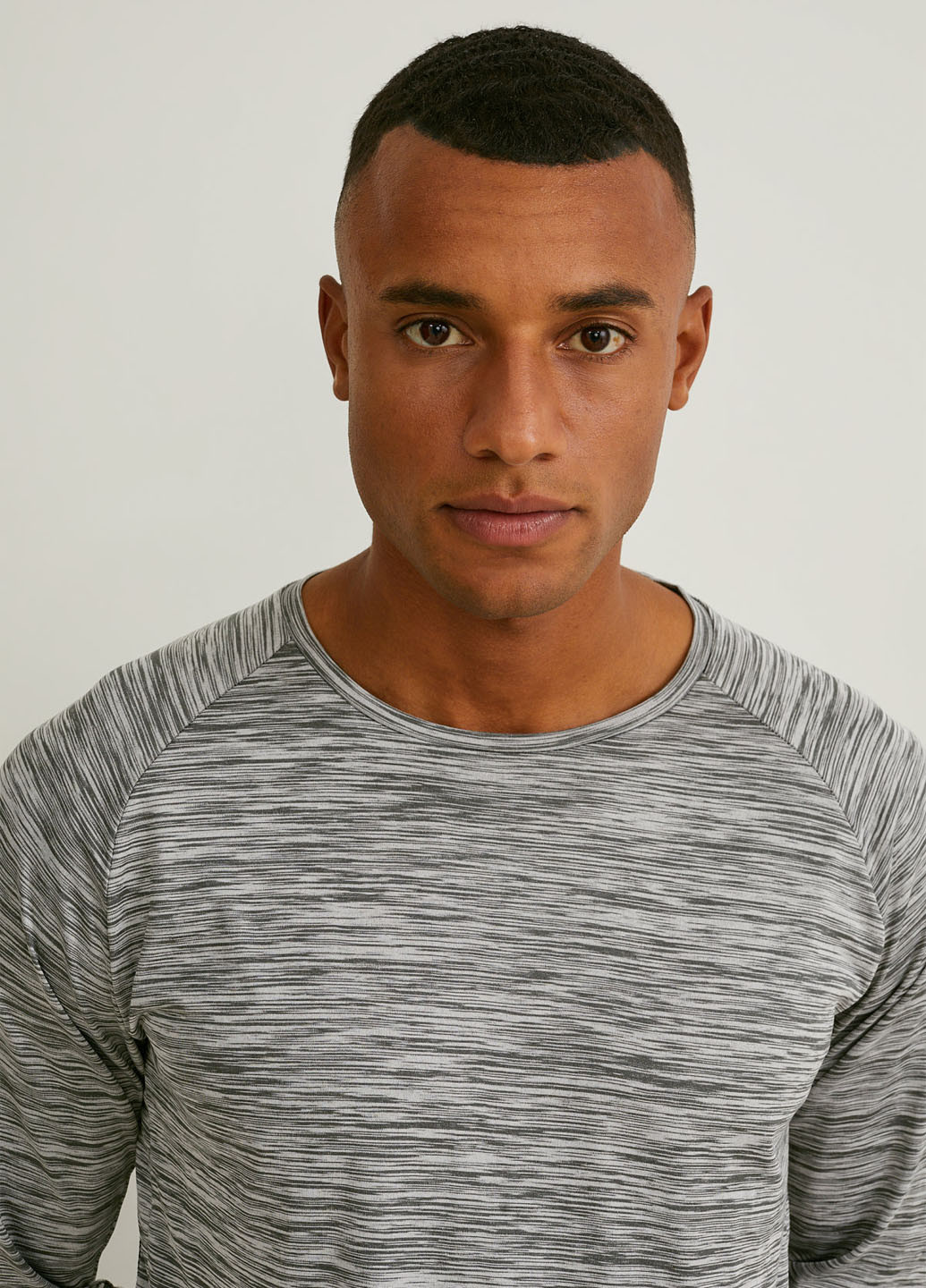 Лонгслів C&A меланж сірий спортивні, кежуали поліестер, трикотаж