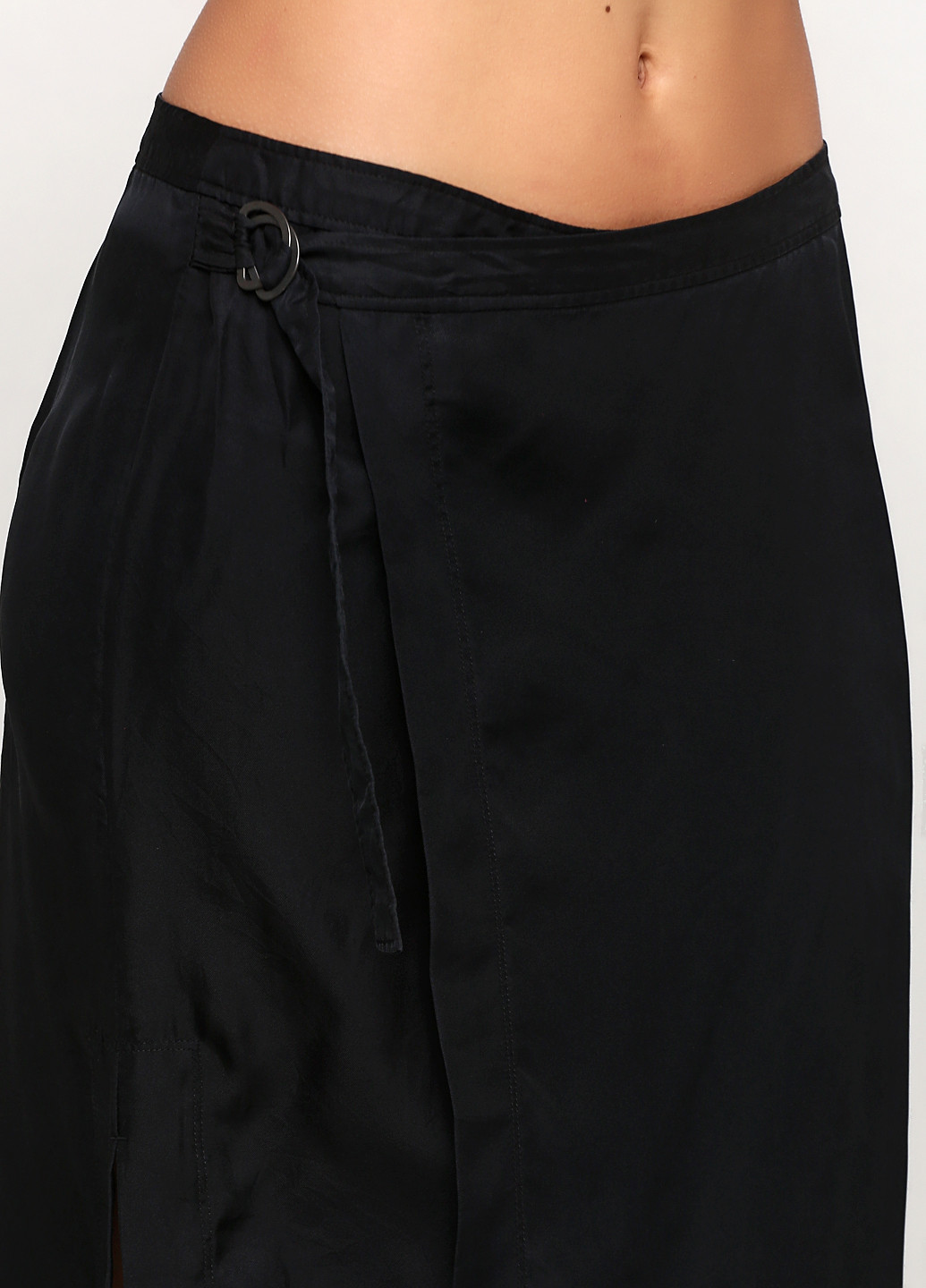 Черная кэжуал однотонная юбка DKNY на запах