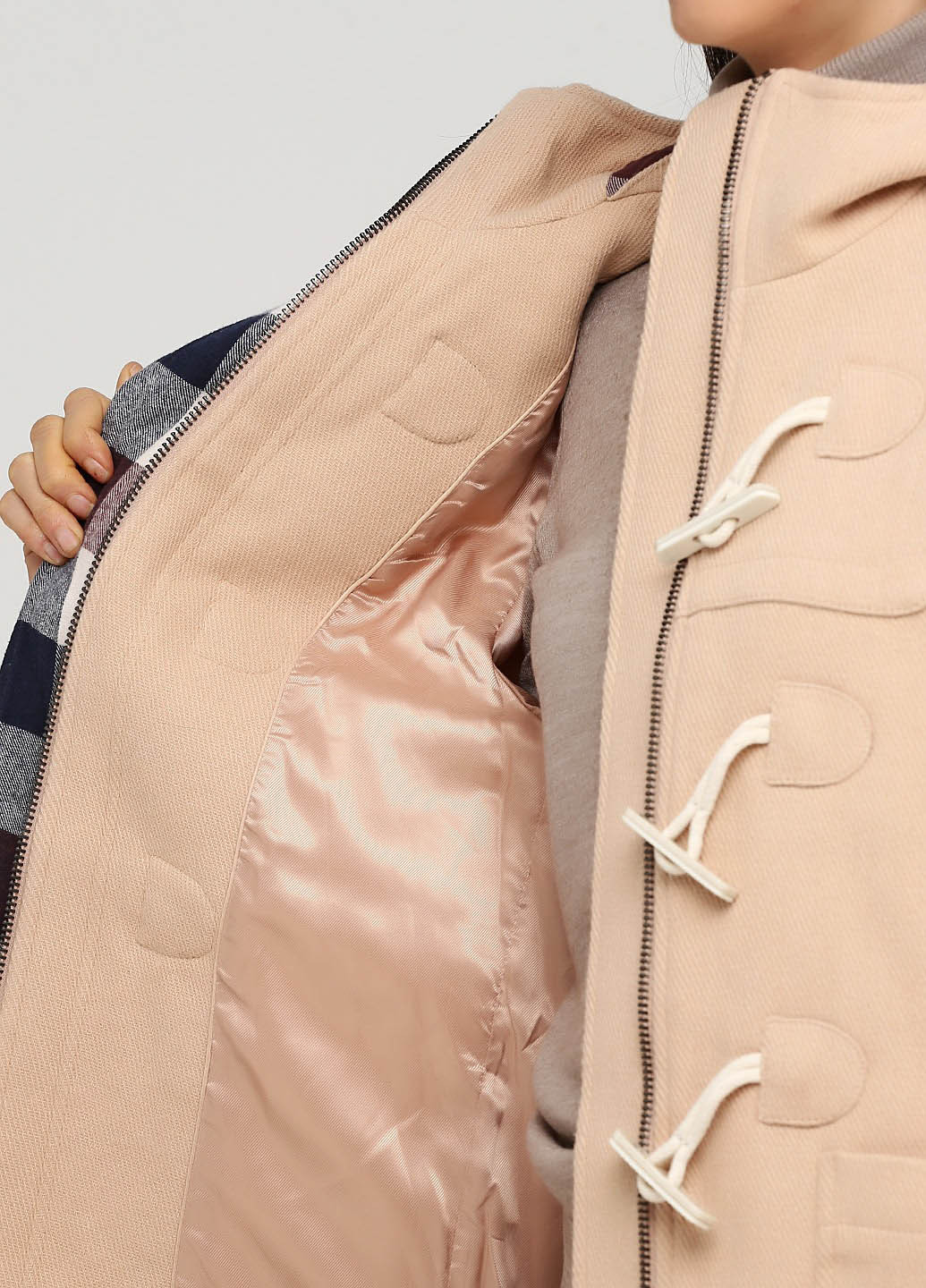 Бежевое демисезонное Пальто дафлкот Only