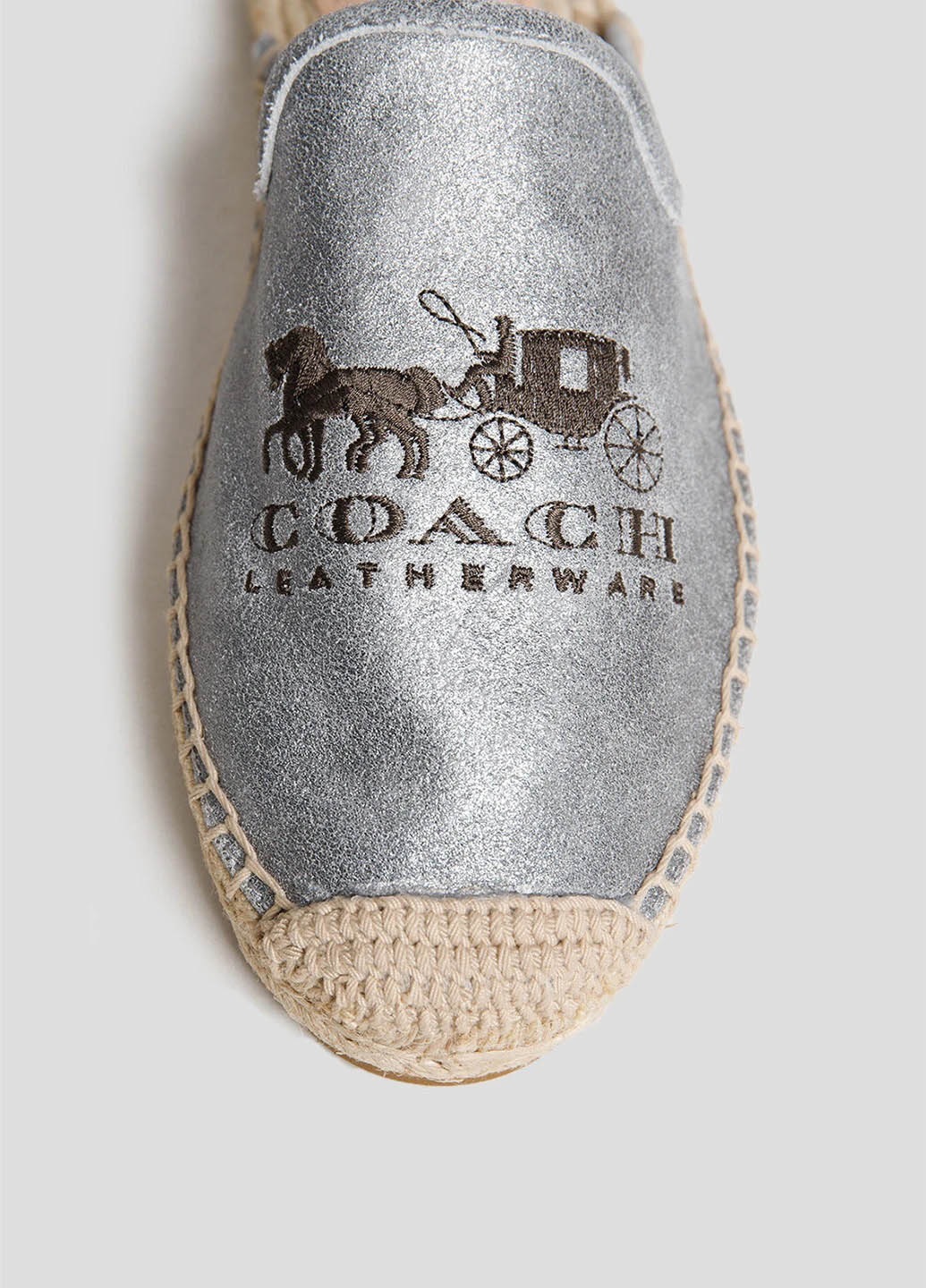 Серебряные эспадрильи Coach однотонный вышивка, логотип (308802825)