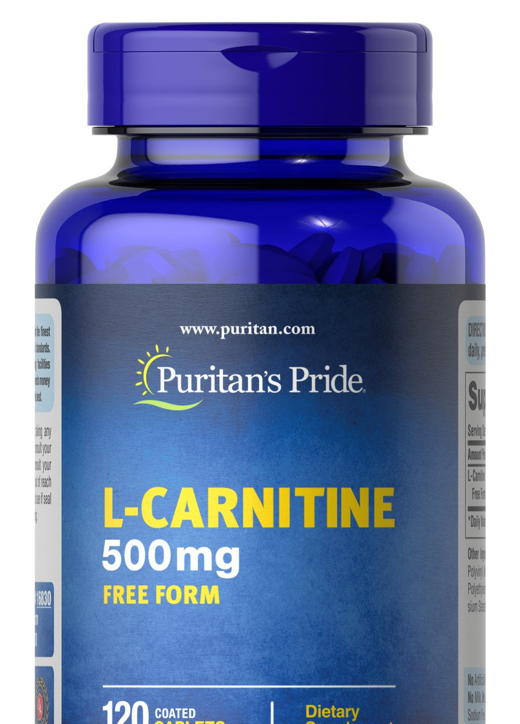 Жиросжигатель L-Carnitine 500 mg60 Caplets Puritans Pride (251115906)