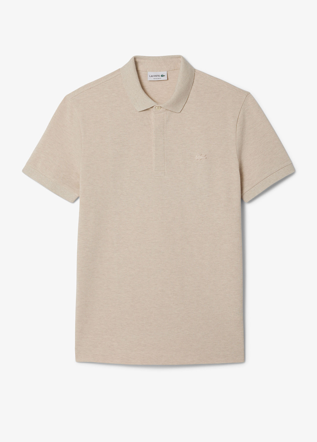 Бежевая футболка-поло для мужчин Lacoste меланжевая
