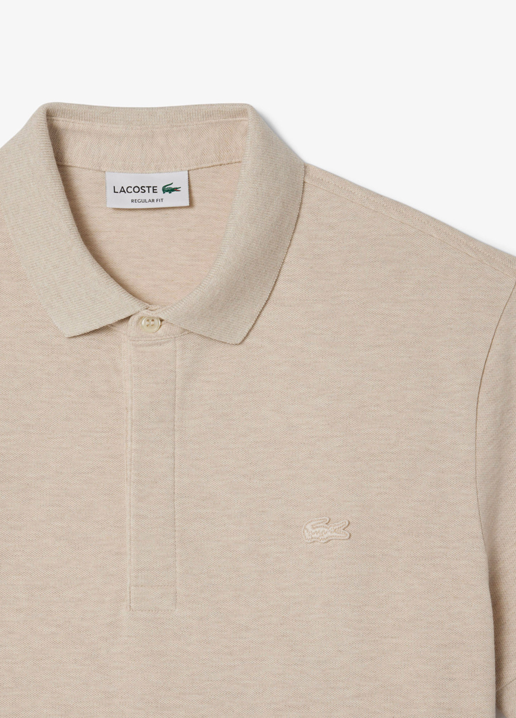Бежевая футболка-поло для мужчин Lacoste меланжевая