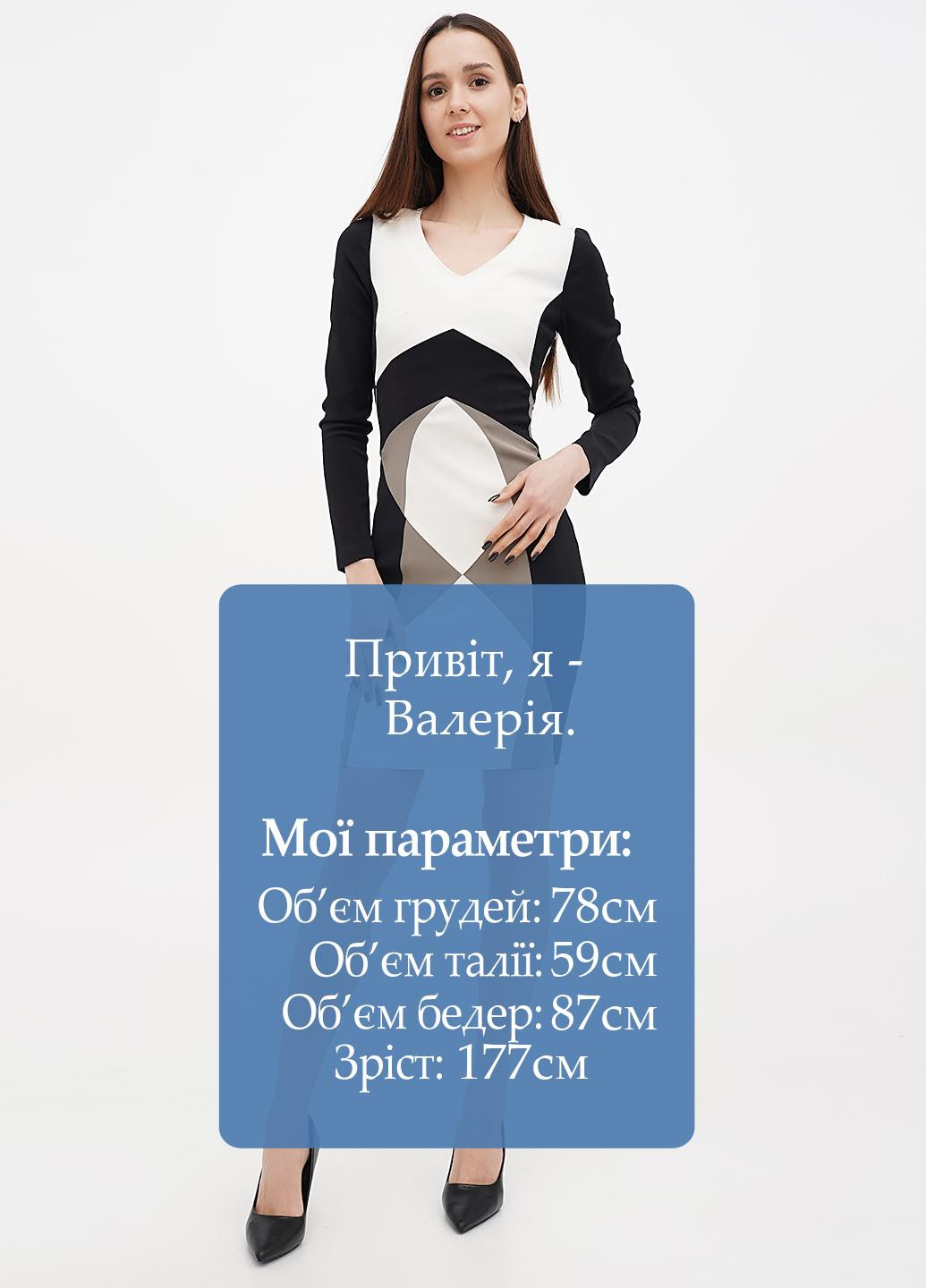 Комбінована кежуал сукня силуетна Sassofono колор блок