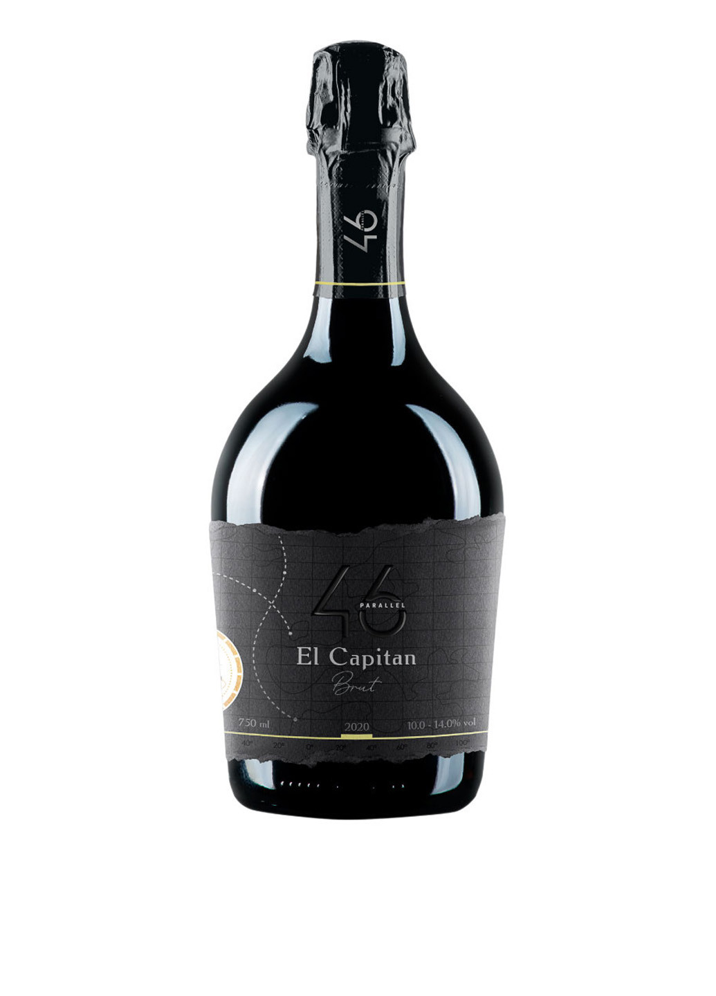 Вино игристое брют белое El Capitan, 0,75 л 46 Parallel однотонное белое