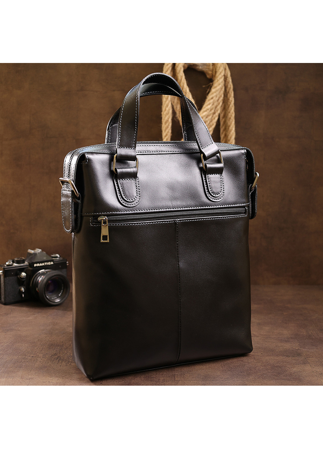 Мужская кожаная сумка 29х32х6 см Shvigel (250096920)