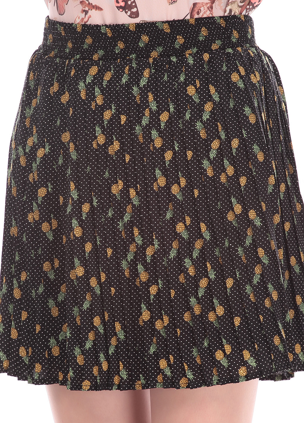 Черная кэжуал с абстрактным узором юбка Colin's плиссе