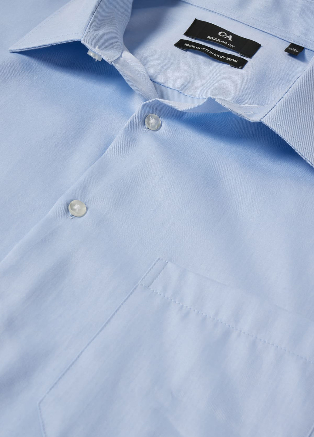 Голубой кэжуал, классическая рубашка однотонная C&A