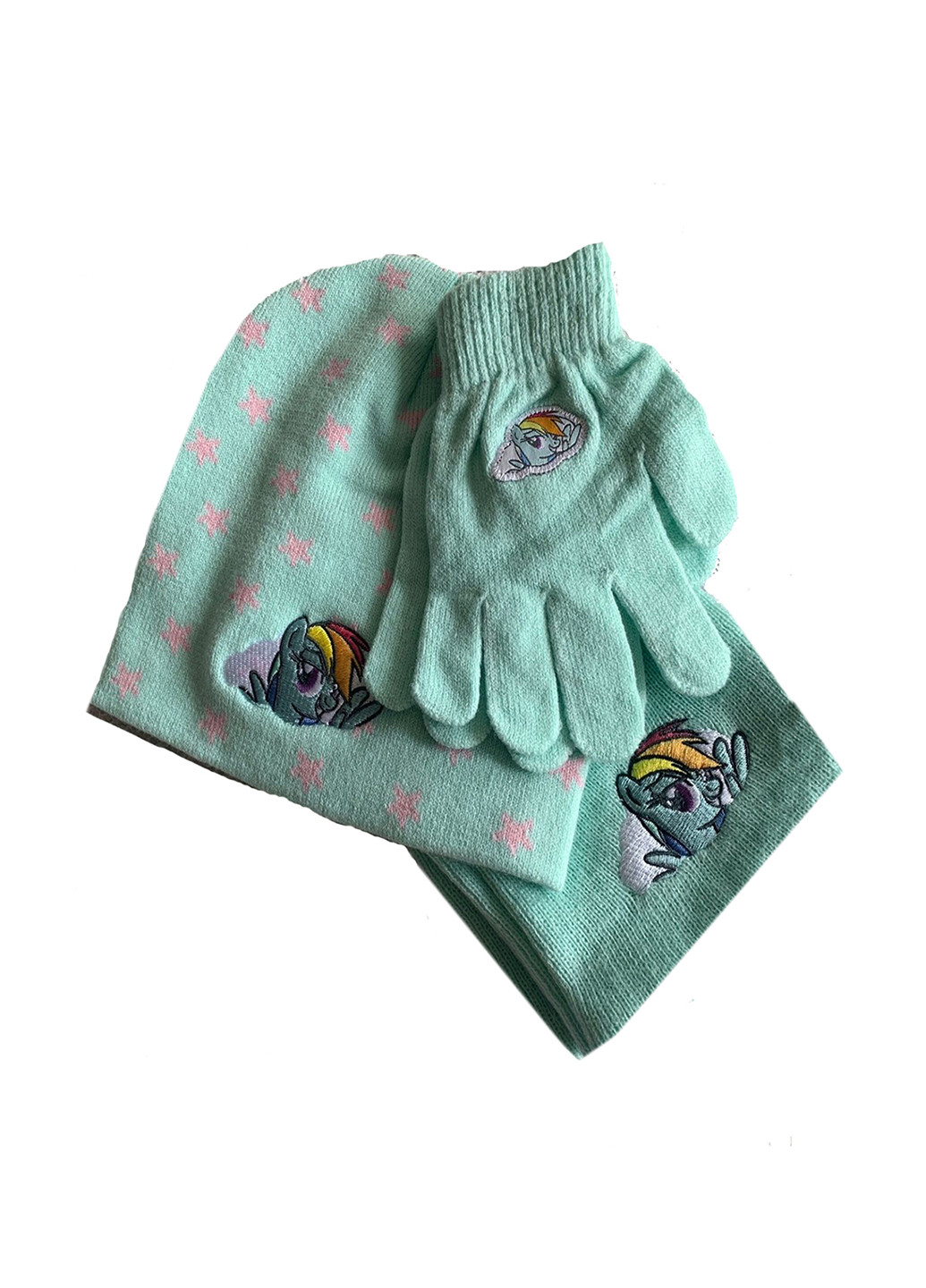 Бірюзовий демісезонний комплект (шапка, шарф, рукавички) Lupilu