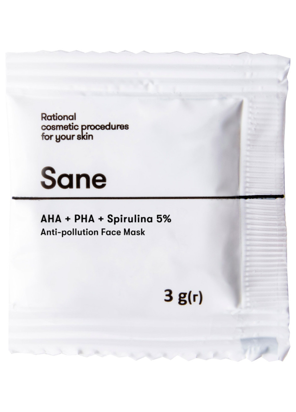 Маска для лица против токсинов AHA + PHA + Spirulina 5% Mask (пробник) 3 мл Sane (202415883)