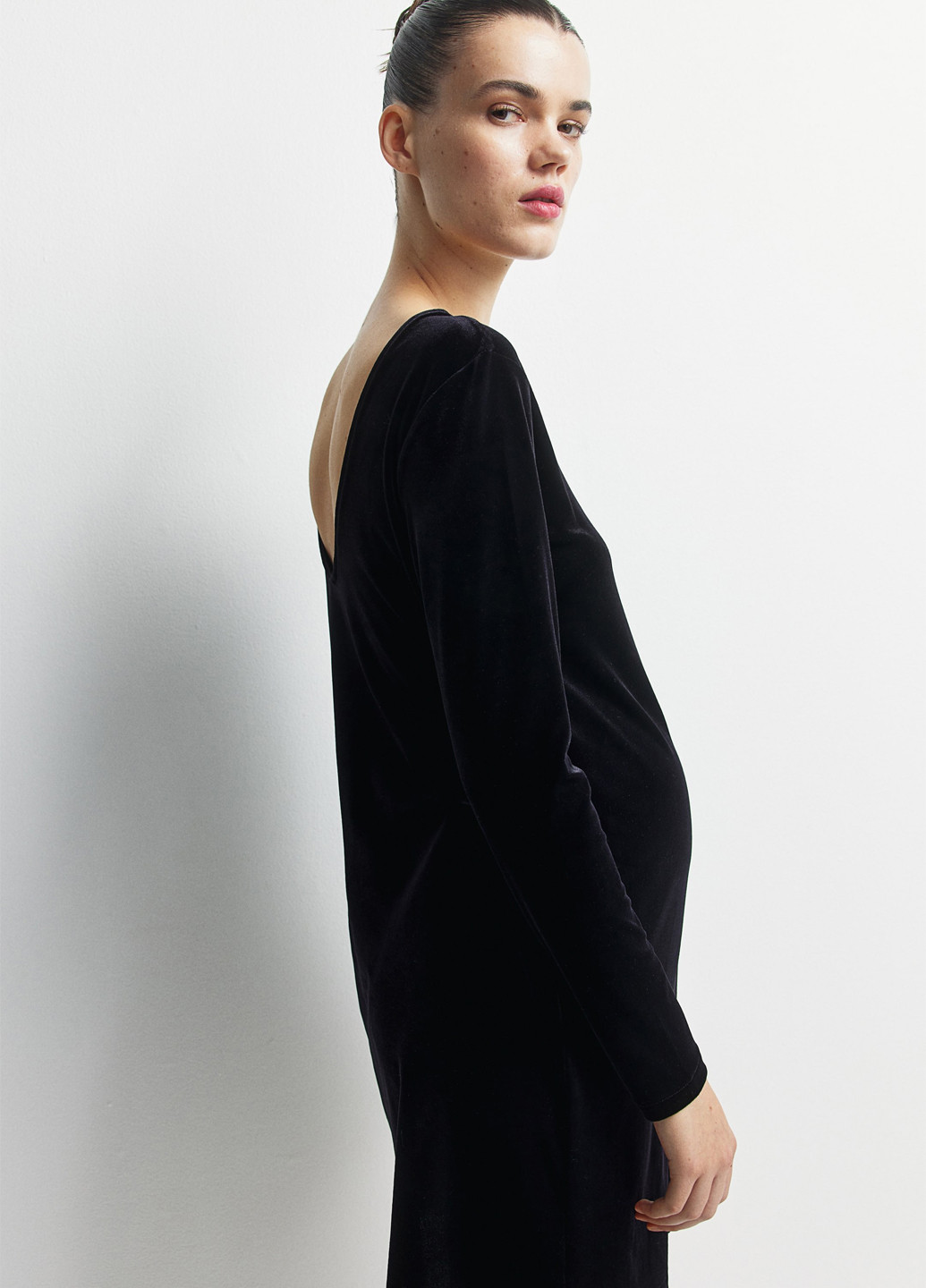 Чорна кежуал сукня для вагітних з відкритою спиною H&M однотонна