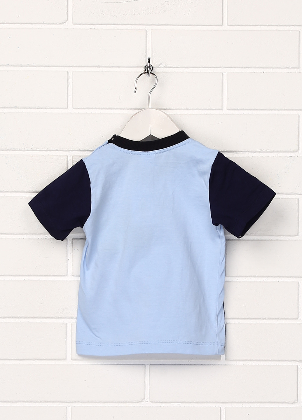 Светло-голубая летняя футболка с коротким рукавом MINISI