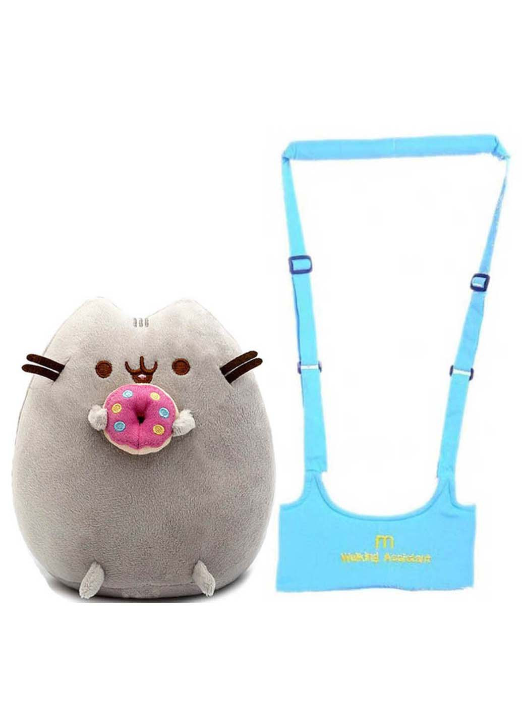 Набір іграшка кіт з пончик Пушин кет і дитячі віжки-ходунки Walking Assiant ST (256544167)