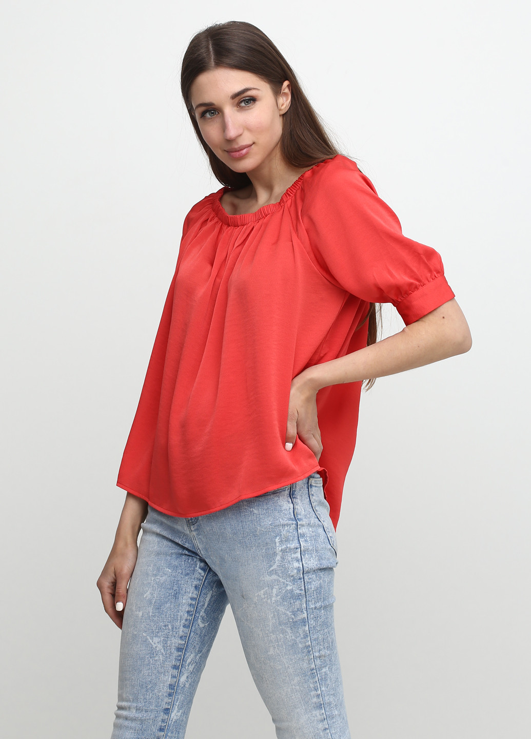 Терракотовая летняя блуза Vero Moda