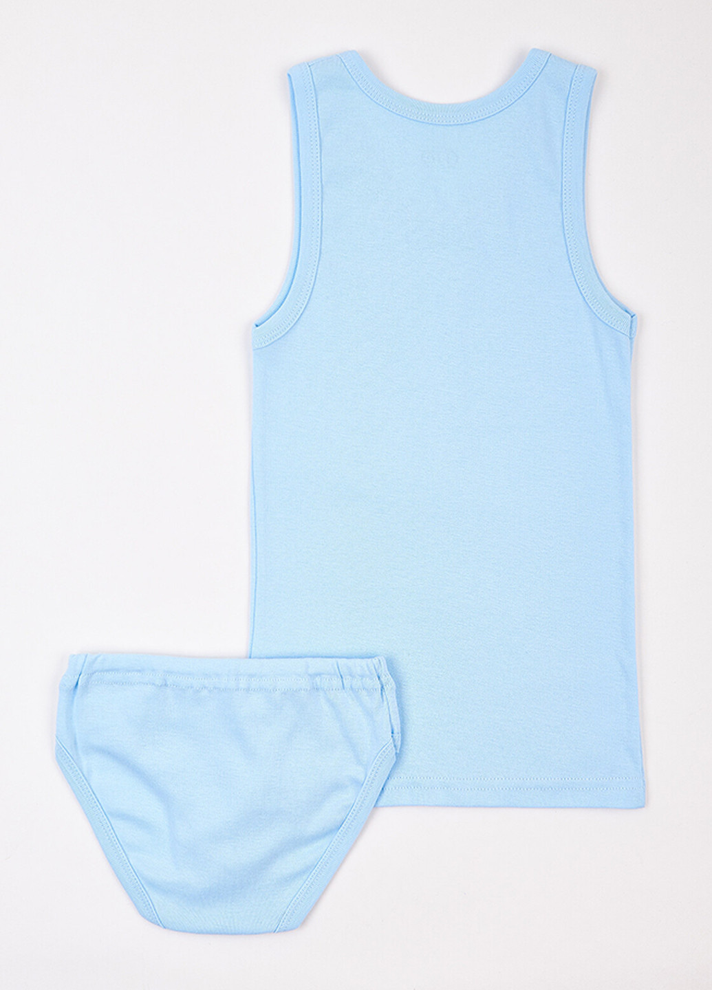 Блакитний демісезонний комплект (майка, труси) Фламинго