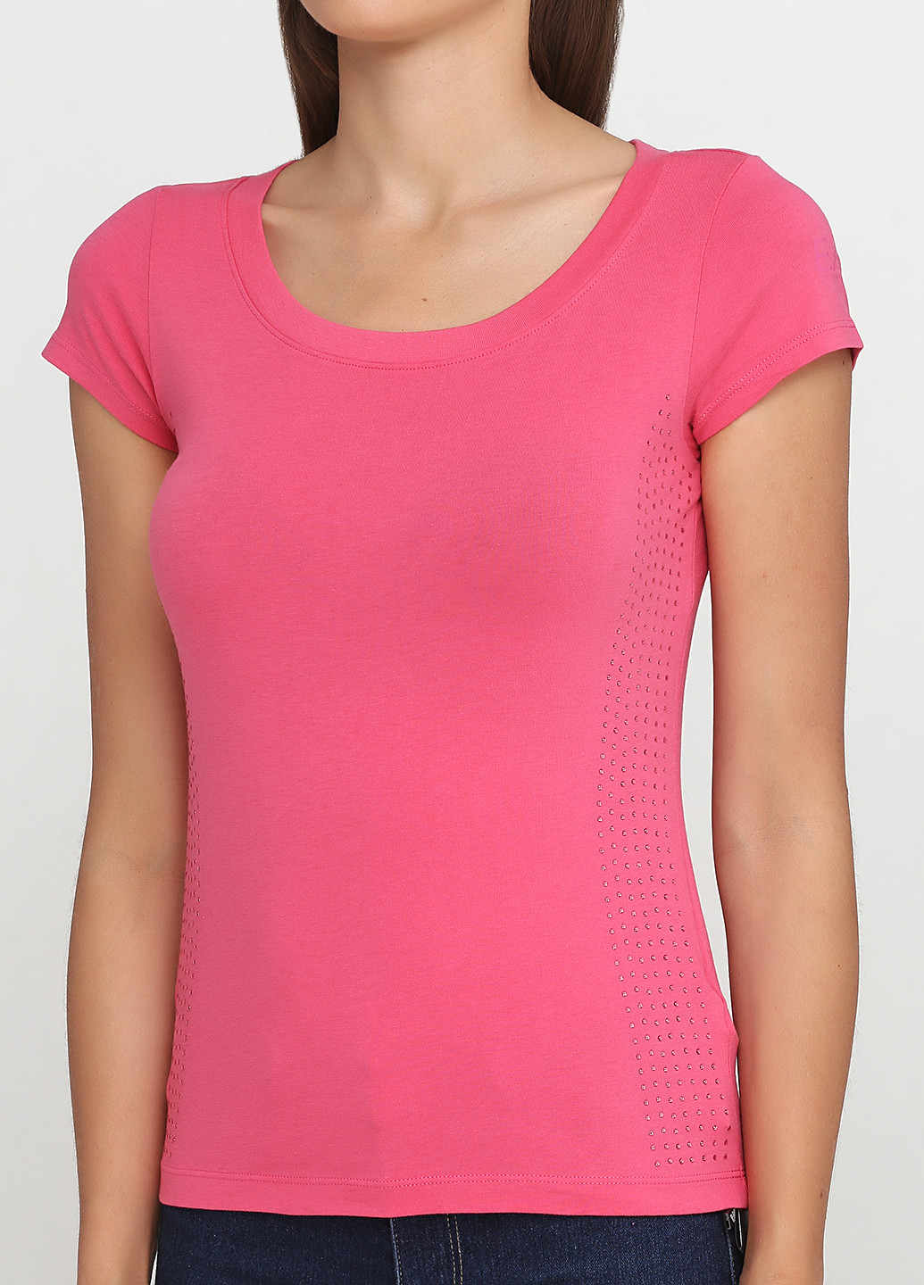 Розовая летняя футболка Emporio Armani EA7