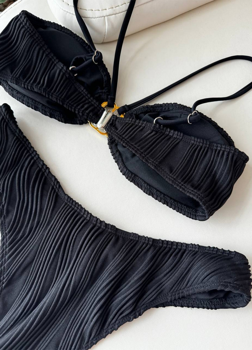 Черный летний раздельный купальник (лиф, трусики) раздельный NOVA VEGA