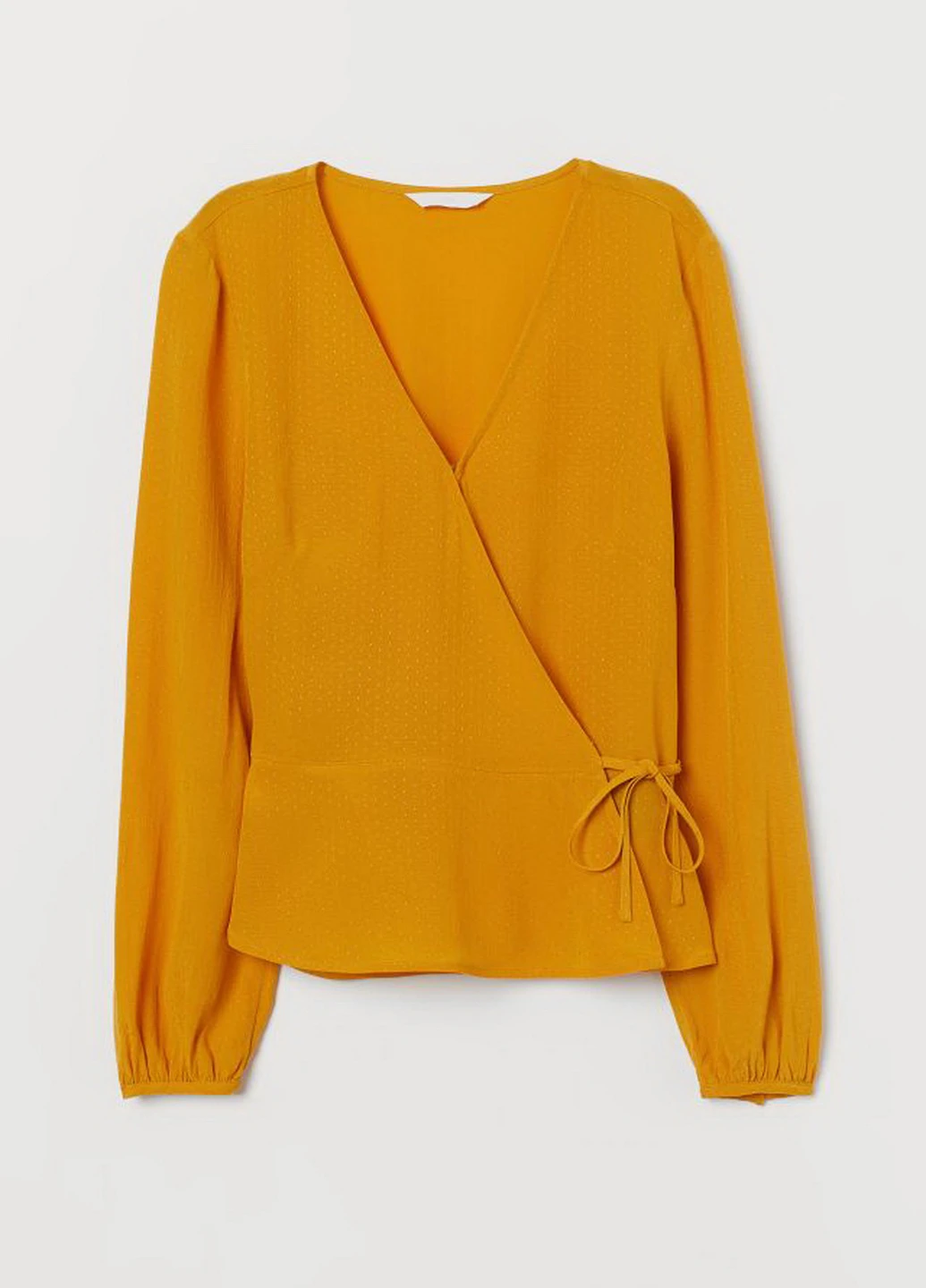 Горчичная блуза на запах H&M