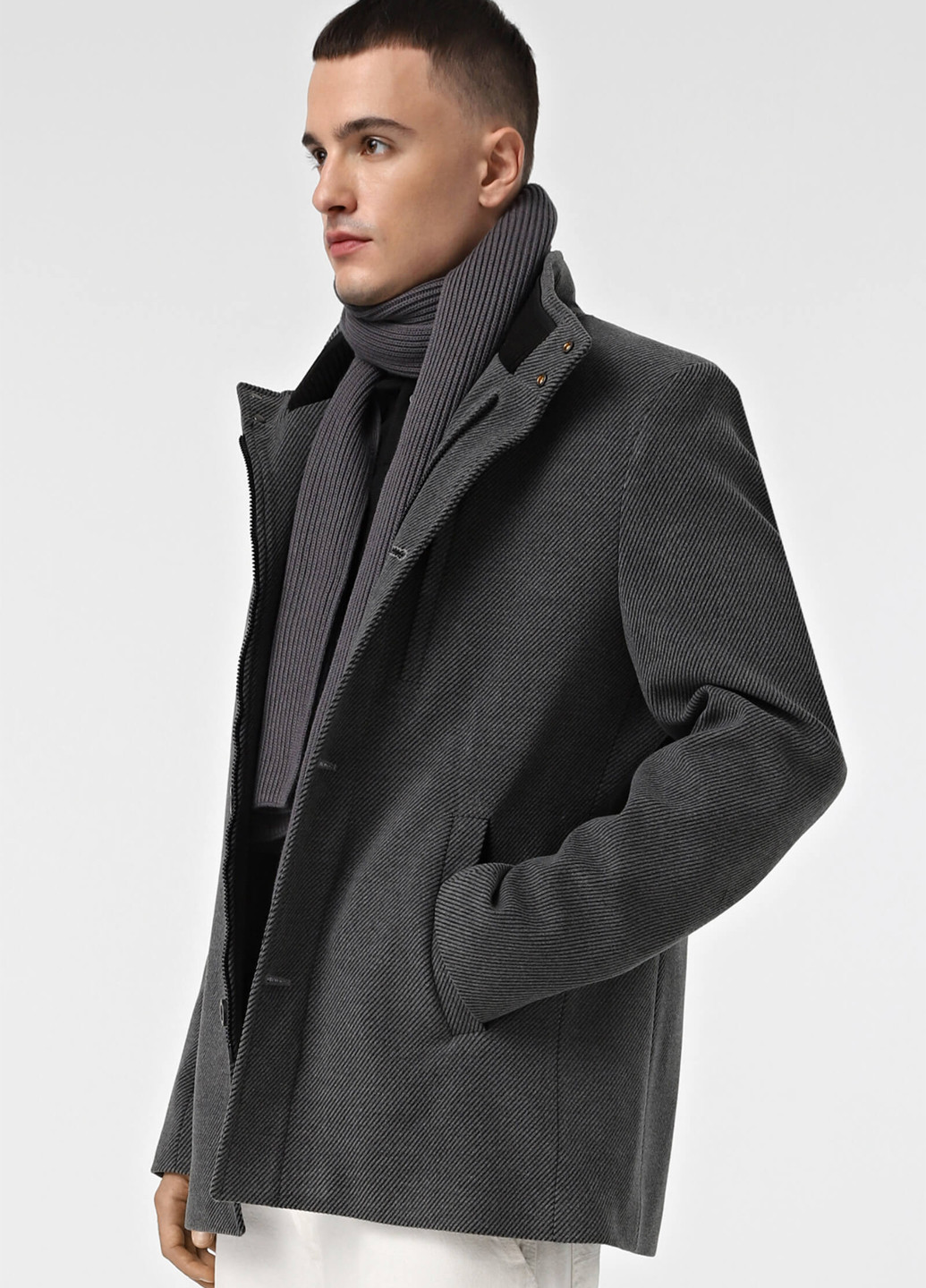 Сіре демісезонне Пальто однобортне Sun's House