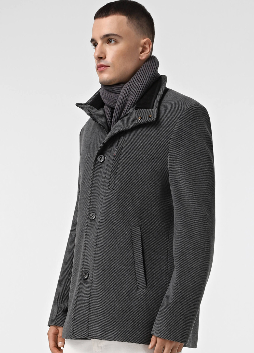 Сіре демісезонне Пальто однобортне Sun's House