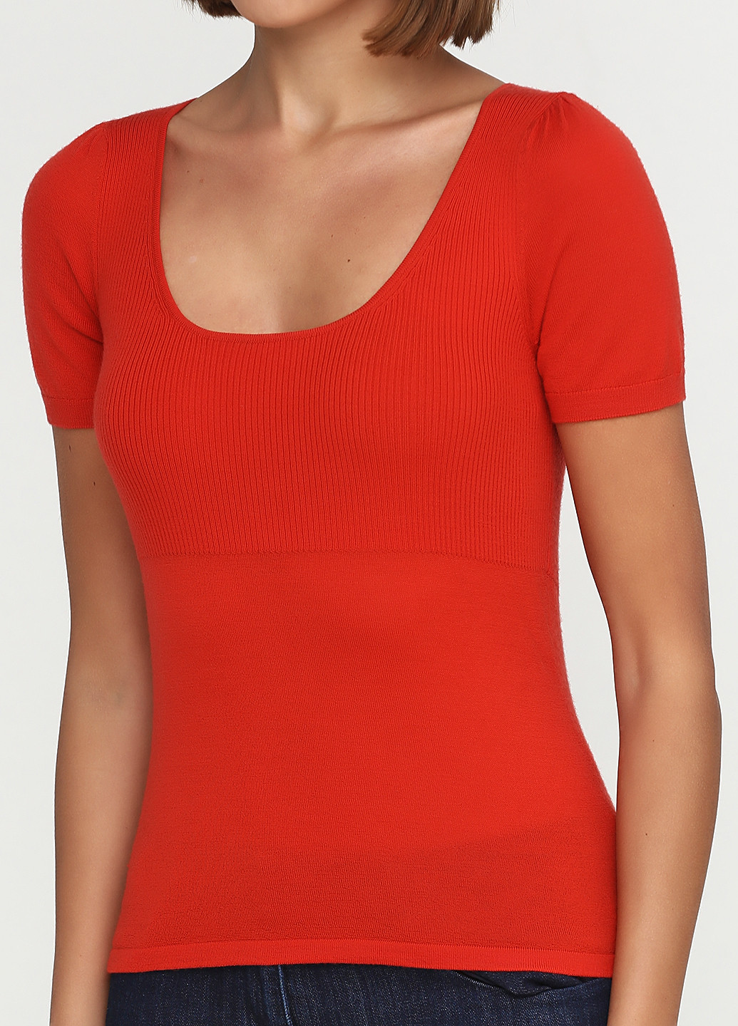 Помаранчево-червона демісезон футболка Stefanel