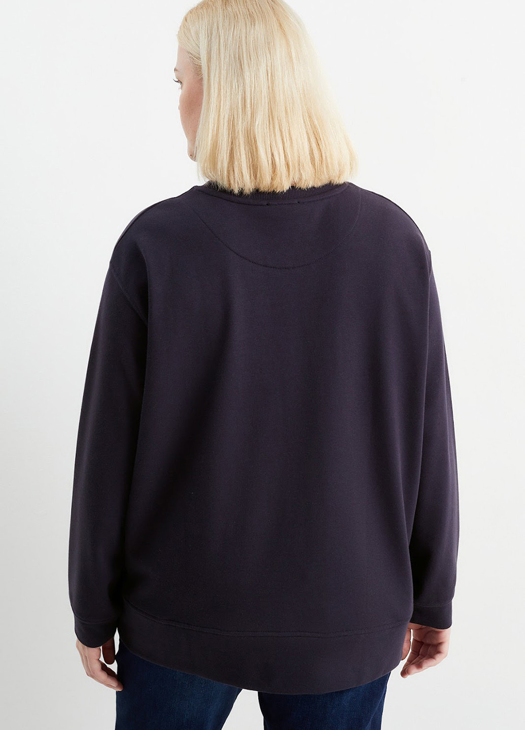 Темно-синій світшот C&A напис без декору (322945577)