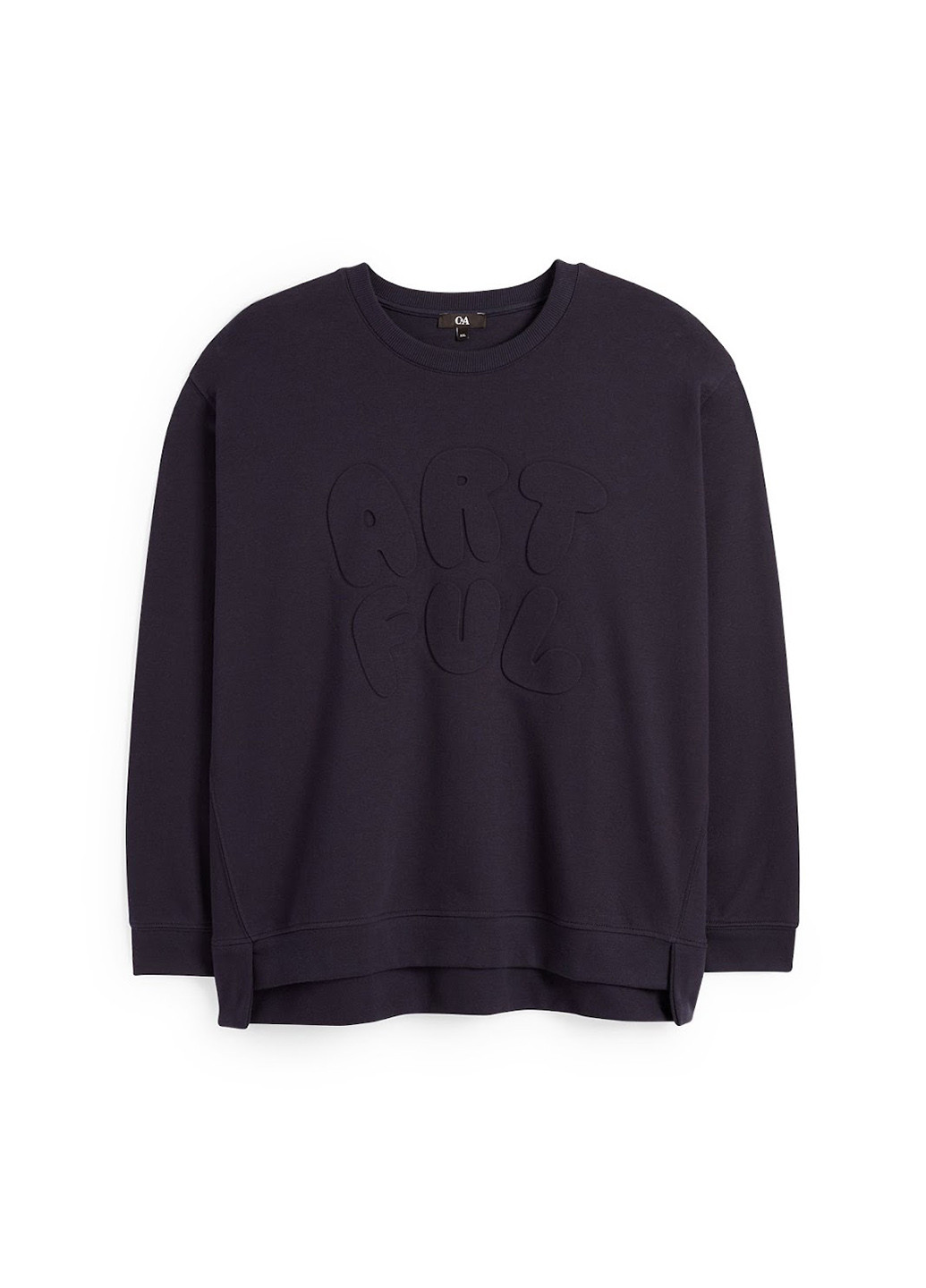 Темно-синій світшот C&A напис без декору (322945577)