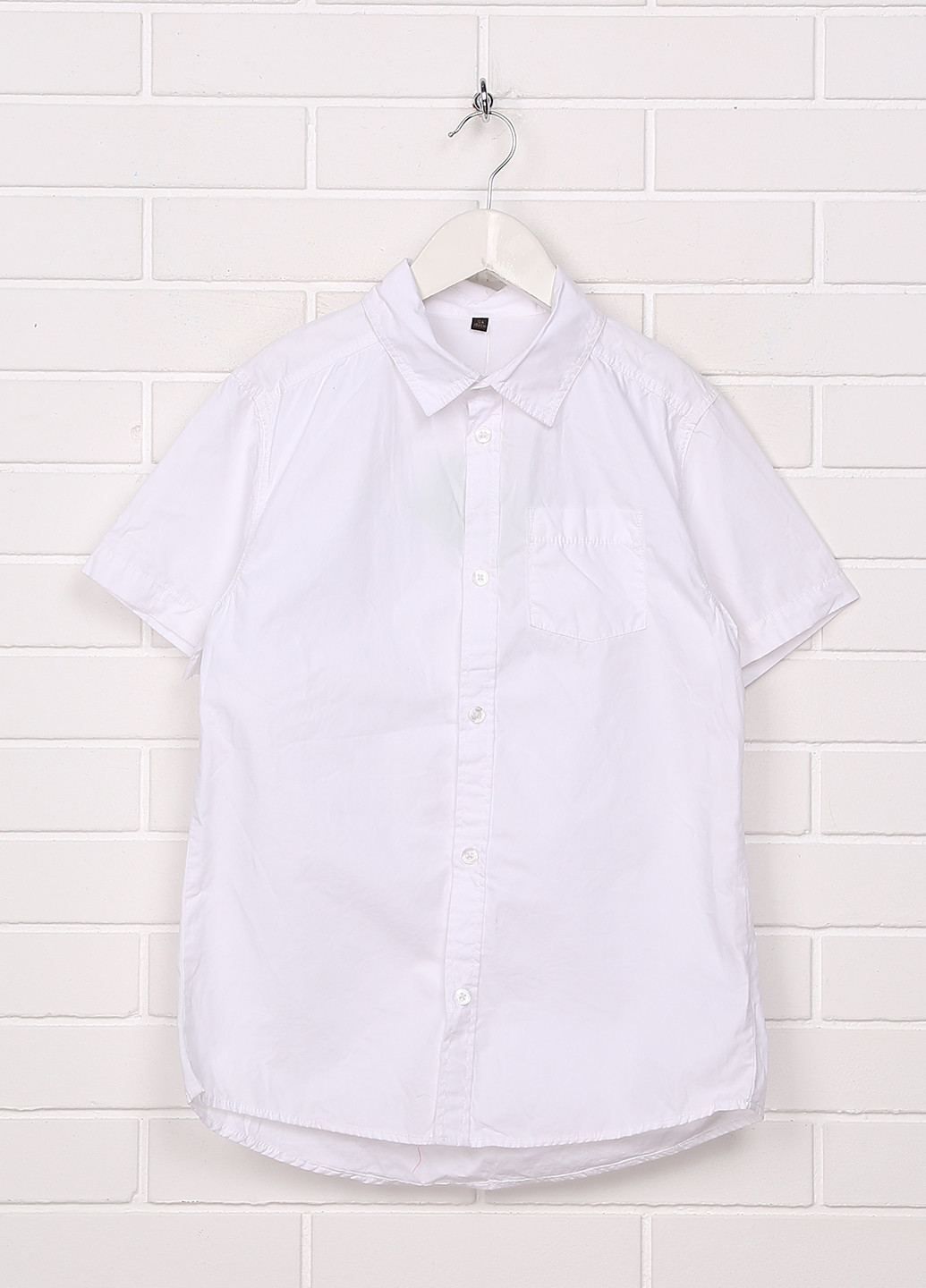 Белая кэжуал рубашка однотонная Kiabi