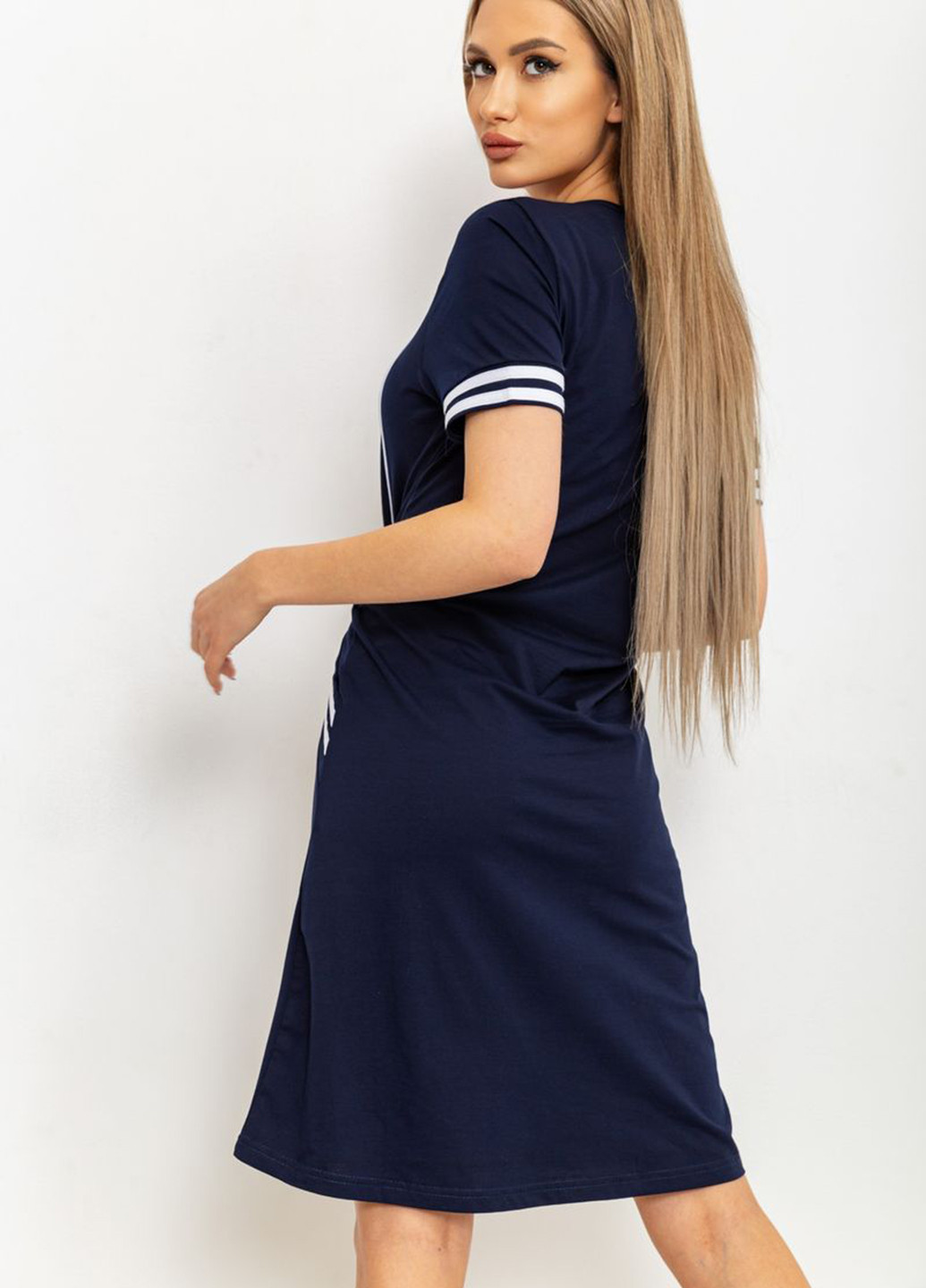 Темно-синя кежуал сукня сукня-футболка Ager з написами