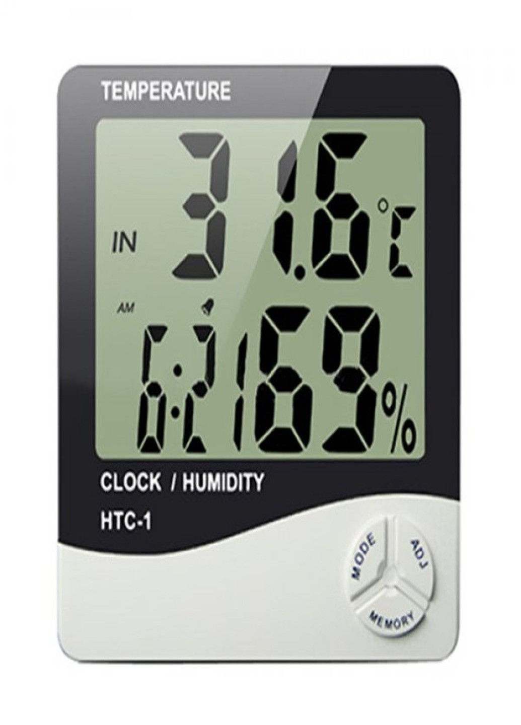 Гігрометр, термометр з вимірником вологості Термогігрометр цифровий HTC - 1 година будильник метеостанція Art (254035603)