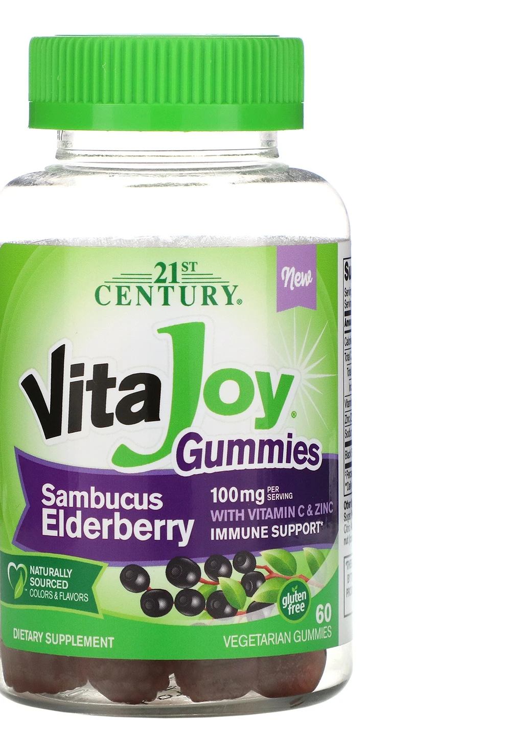 Детские витамины VitaJoy Gummies Sambucus Elderberry 60 Vegetarian Gummies 21st Century (254325778)