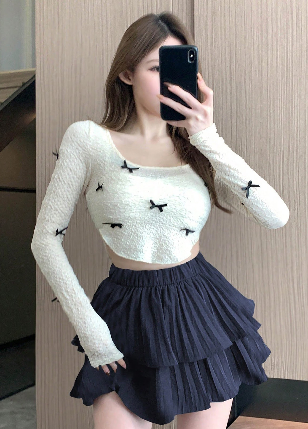 Темно-синяя кэжуал однотонная юбка SHEIN плиссе, клешированная-солнце