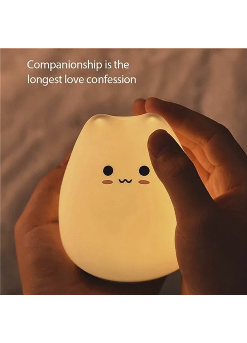 Детский ночник Little Cat Silicone Light силиконовый светильник в виде милого котика 7 RGB цветов Solar (251117384)