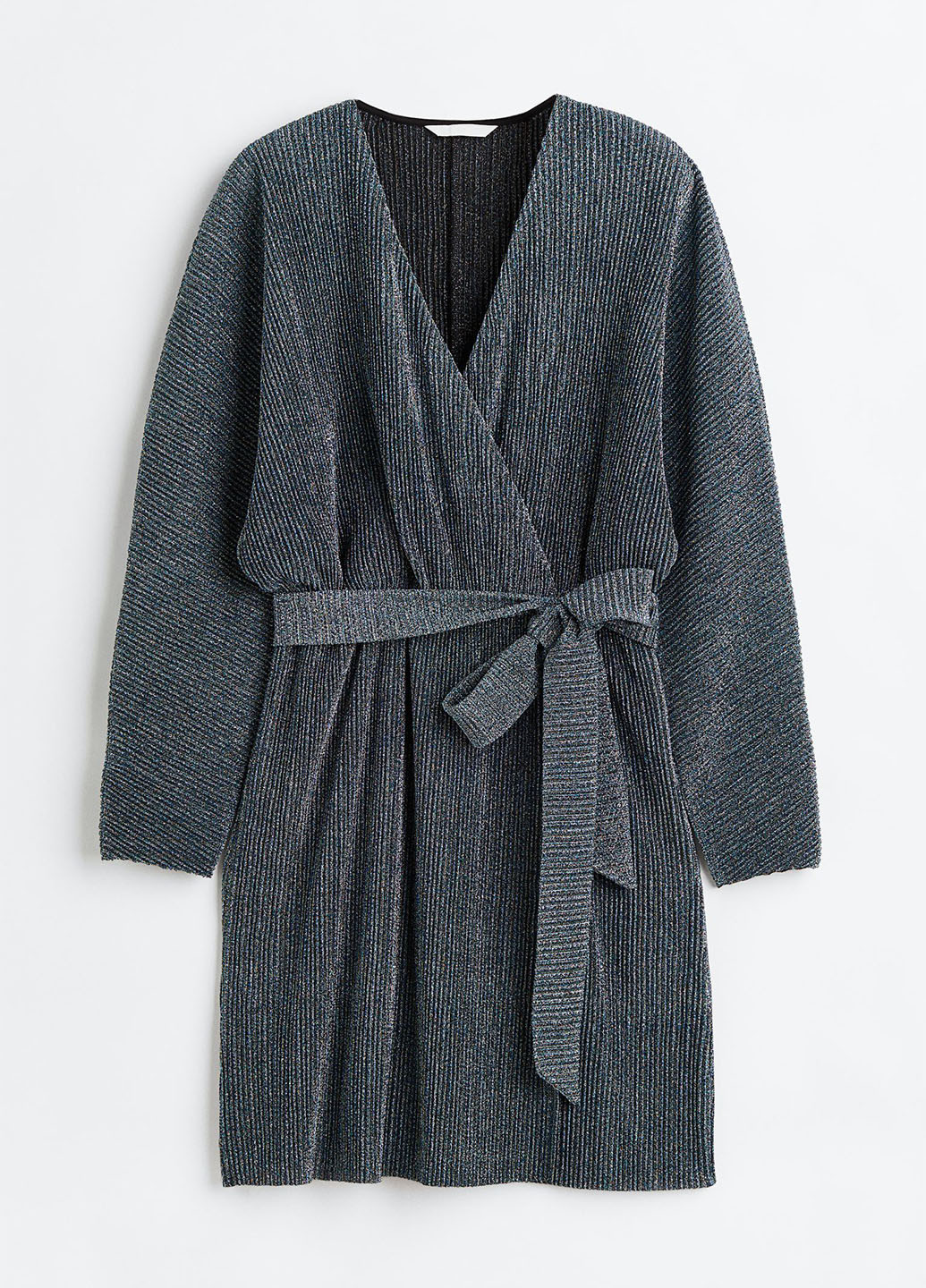 Сіро-синя кежуал сукня на запах H&M меланжева