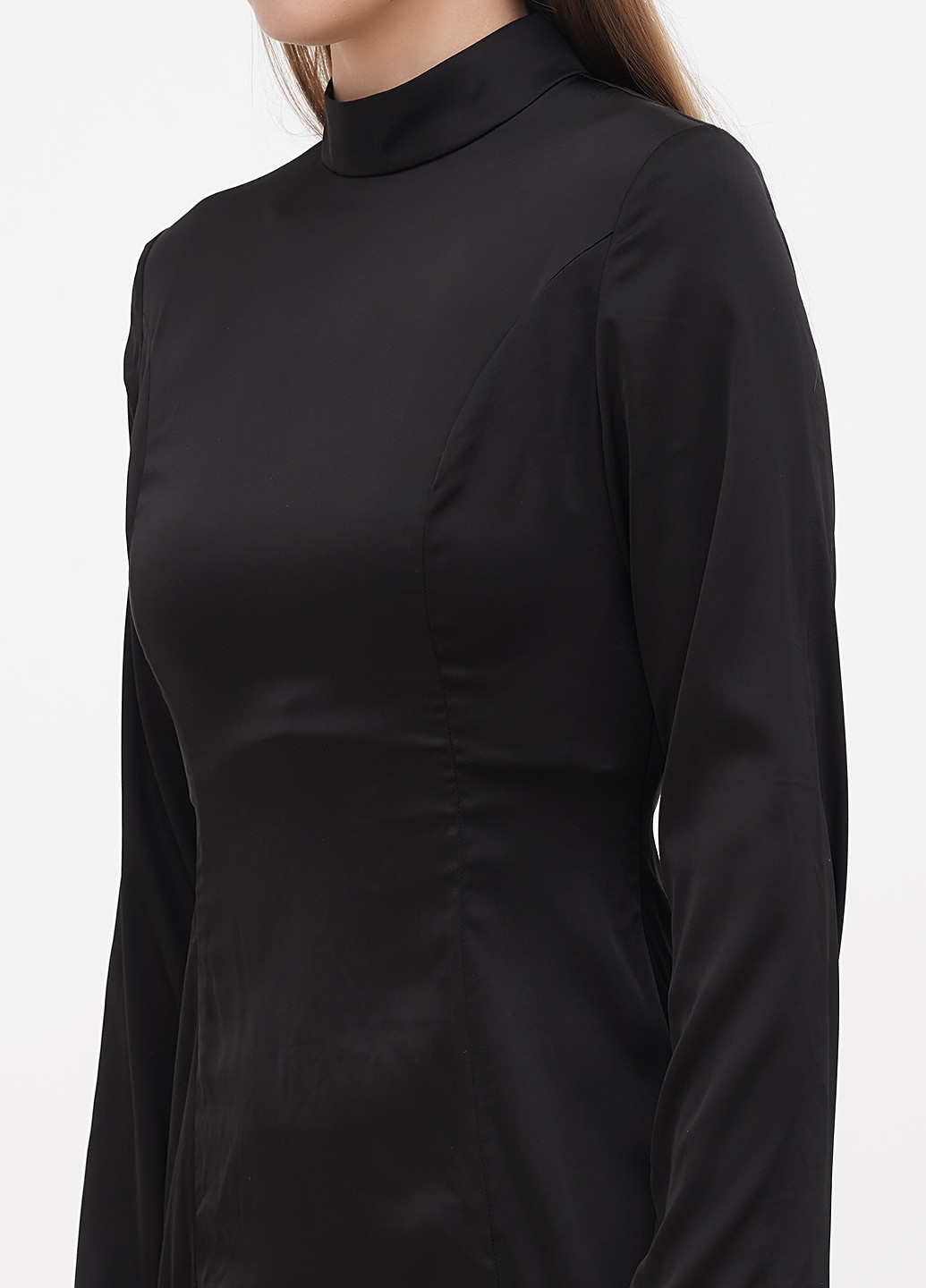 Черное коктейльное платье платье-водолазка, с открытой спиной Boohoo однотонное