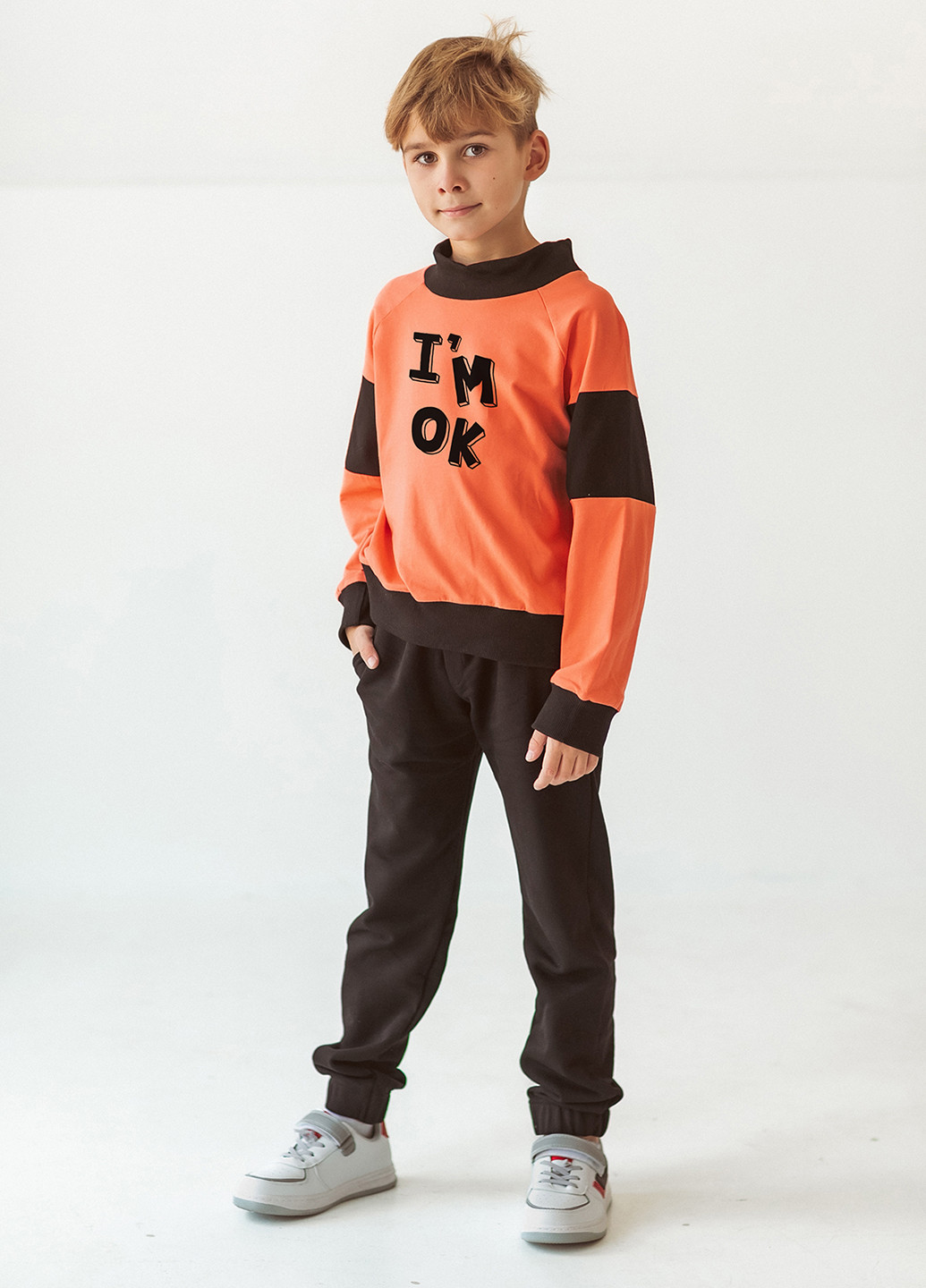 Помаранчевий світшот Garnamama напис без декору (266155323)