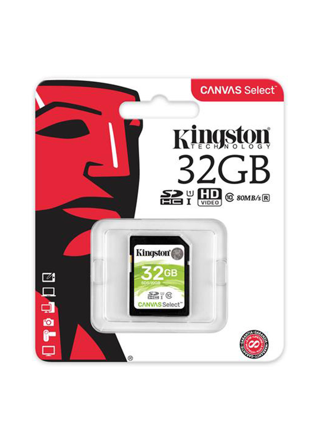 Карта пам'яті SDHC 32GB C10 UHS-I (R80MB / s) (SDS / 32GB) Kingston Карта памяти Kingston SDHC 32GB C10 UHS-I (R80MB/s) (SDS/32GB) чорні