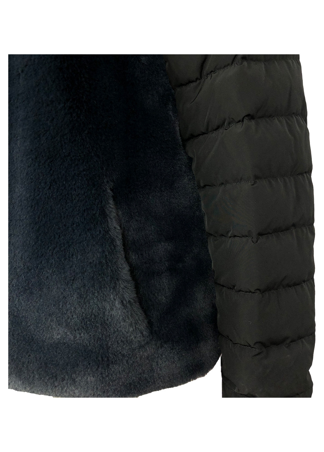 Чорна зимня жіноча коротка зимова куртка з хутром Guxy