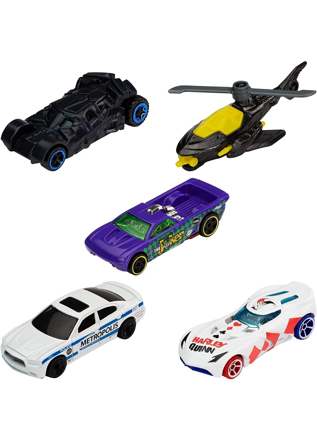 Колекційний набір машинок з 5 шт. Hot Wheels Batman Бетмен (GWW94) Mattel (255665103)