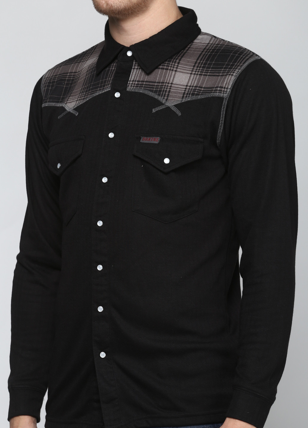 Черная кэжуал рубашка однотонная Dakine с длинным рукавом