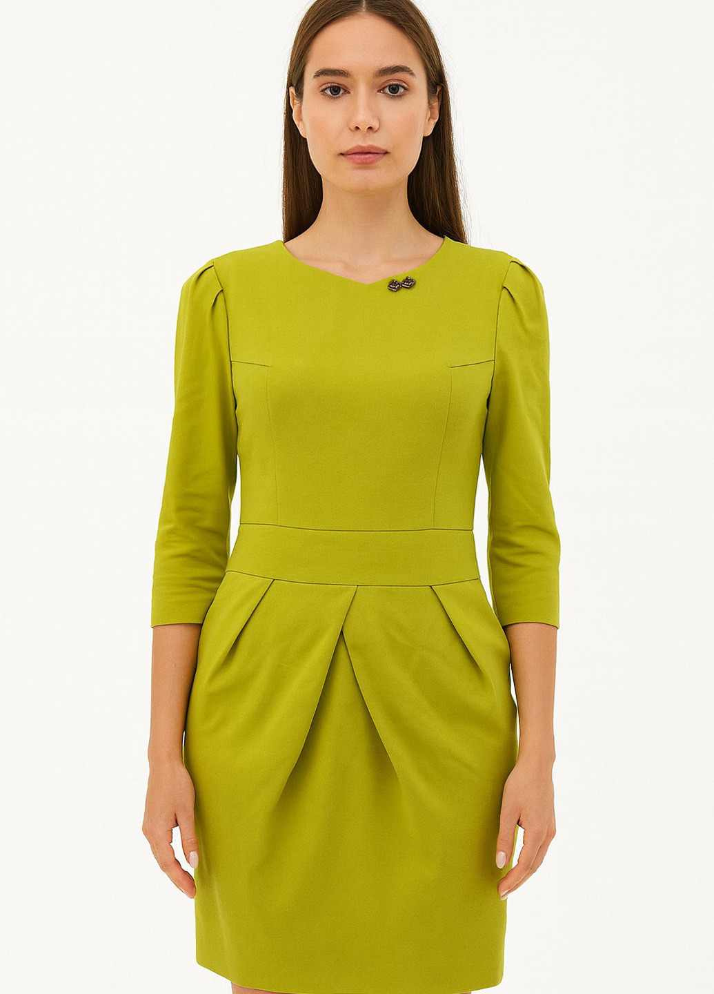 Оливкова повсякденний сукня футляр Sassofono однотонна