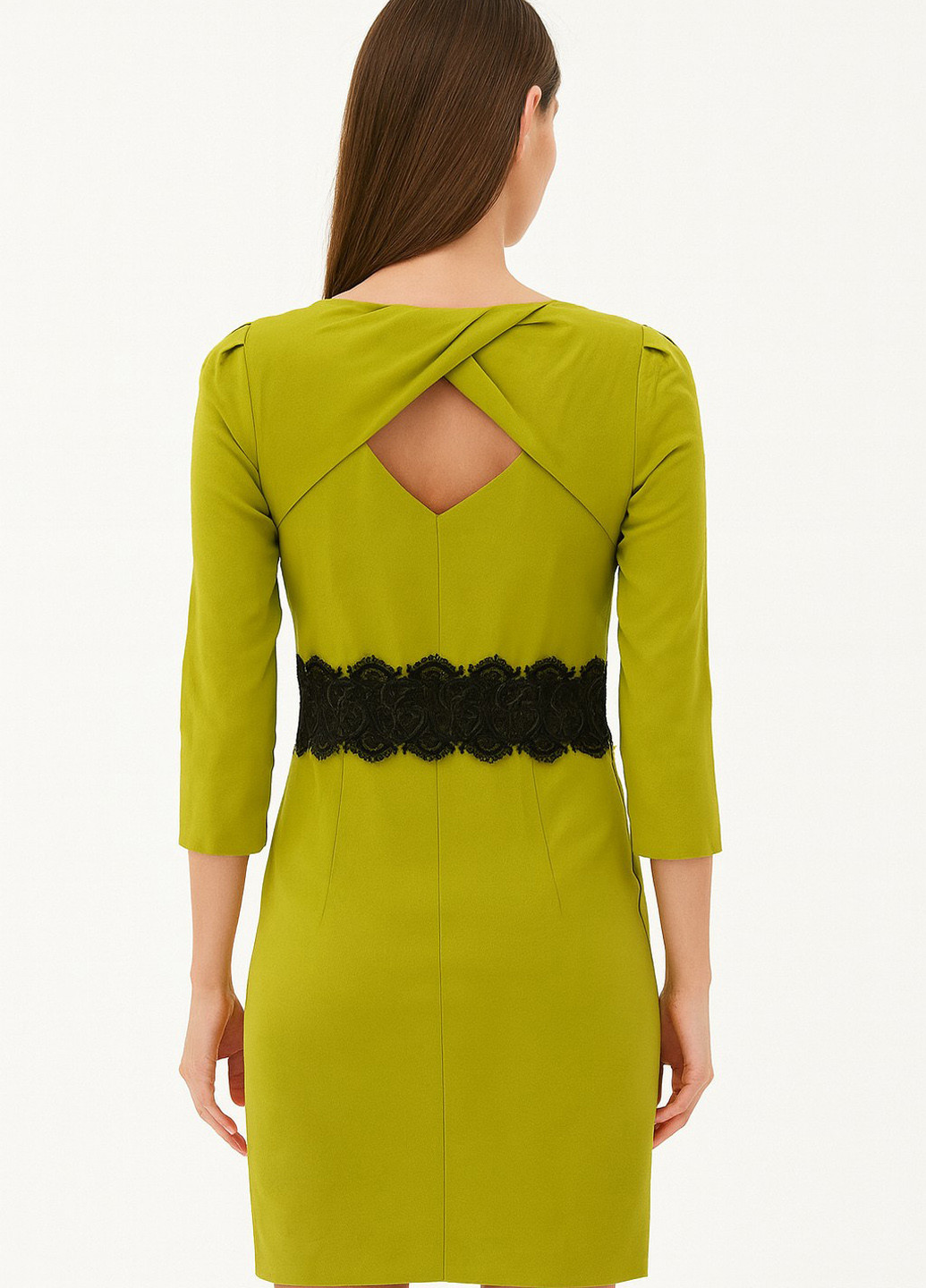 Оливкова повсякденний сукня футляр Sassofono однотонна